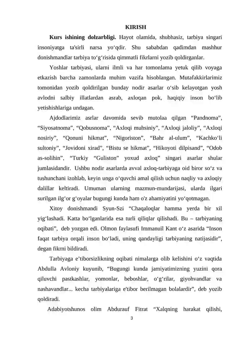 Abdulla Avloniyning "Turkiy guliston yohud axloq" asaridagi yoshlar tarbiyasiga oid g‘oyalar 3
