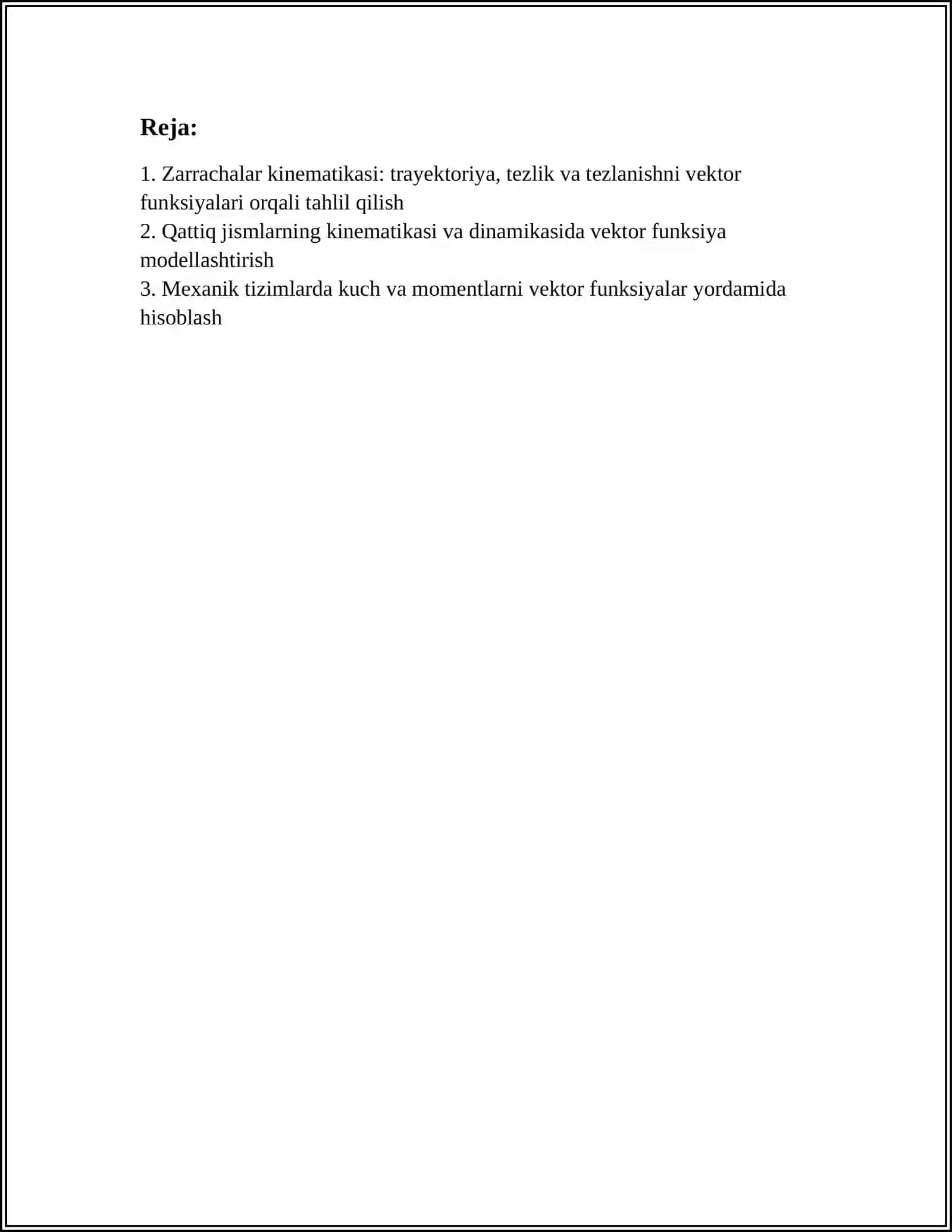 VEKTOR FUNKSIYALARNING INJENERLIK SOHASIDAGI TATBIQLARI 3