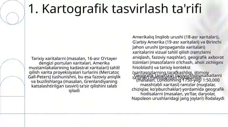 Tarixiy kartalarda hodisalarni kartagrafik tasvirlash usullarini o'rganish 3