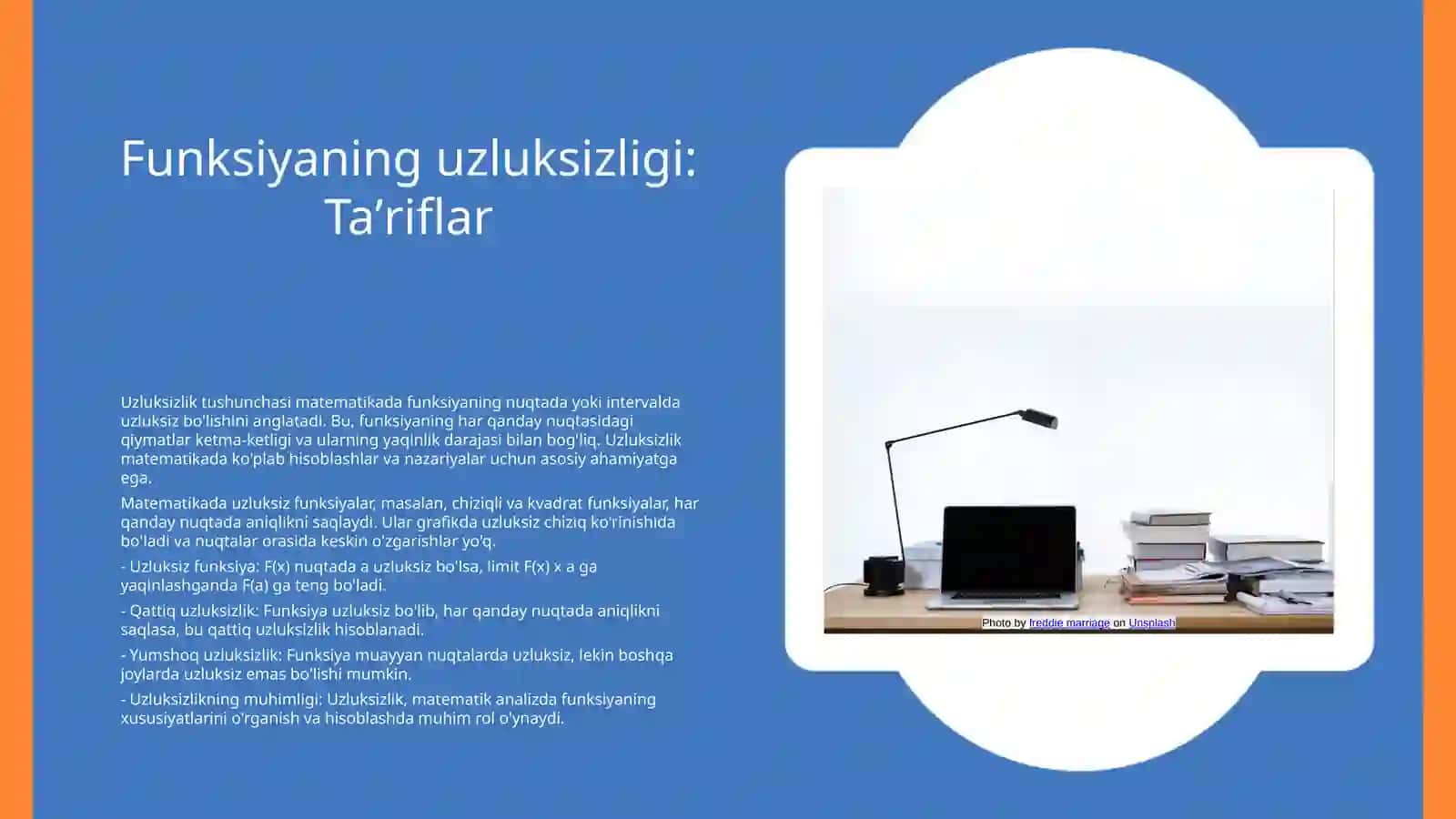 Funksiyaning nuqtada uzluksizligining taʼriflari, bir tomonli uzluksizlik. Monoton funksiyaning uzluksizlik sharti 3