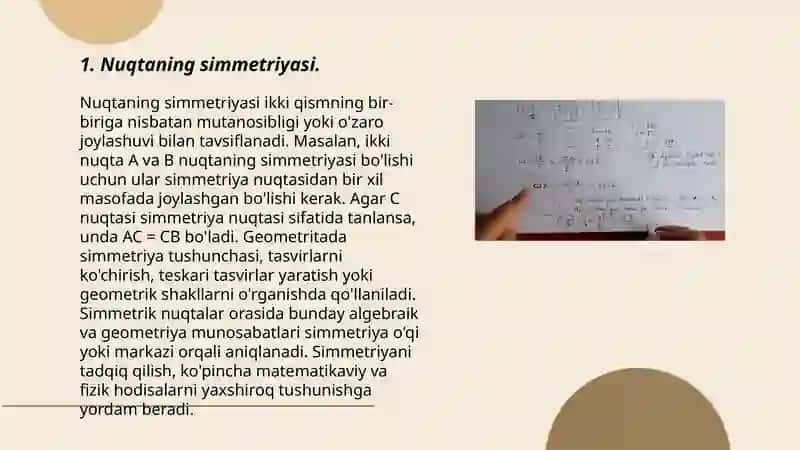Nuqtaga va to‘g‘ri chiziqqa nisbatan simmetriya 3