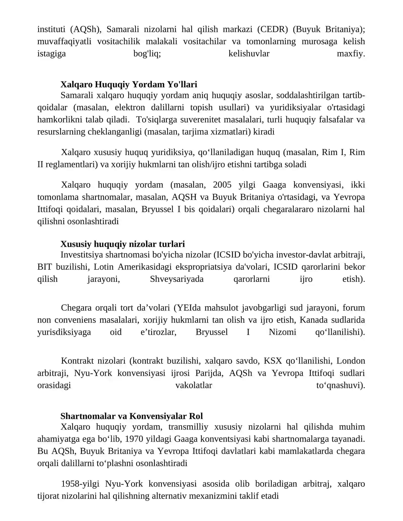 Xalqaro huquqiy yordam mavzusida esse yozish 3