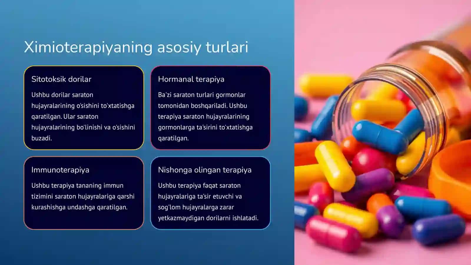 Ximioterapiyaning asosiy mezonlari va talablari 3