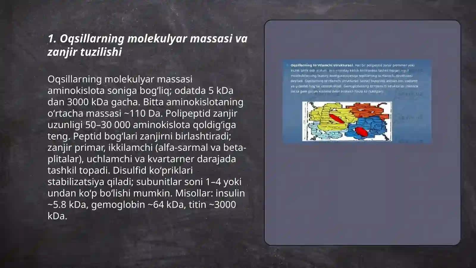 Oqsillarning Fizik - Kimyoviy Xossalari 3
