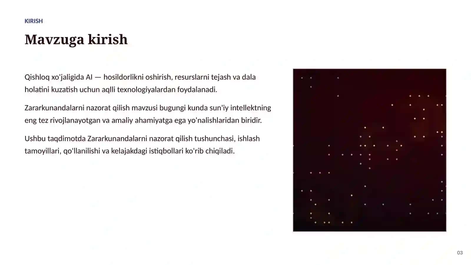 SUN'IY INTELLEKT • AI QISHLOQ XO'JALIGIDA 3