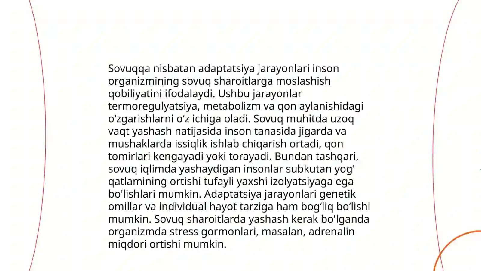 Sovuqqa nisbatan adaptatsiya jarayonlari 3