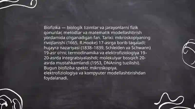 Biofizika fani, uning vazifalari, metrologiya o'lchashlar 3