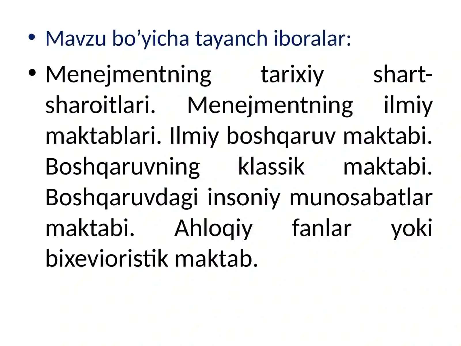MENEJMENTNING RIVOJLANISH TARIXI VA HOZIRGI HOLATI 3