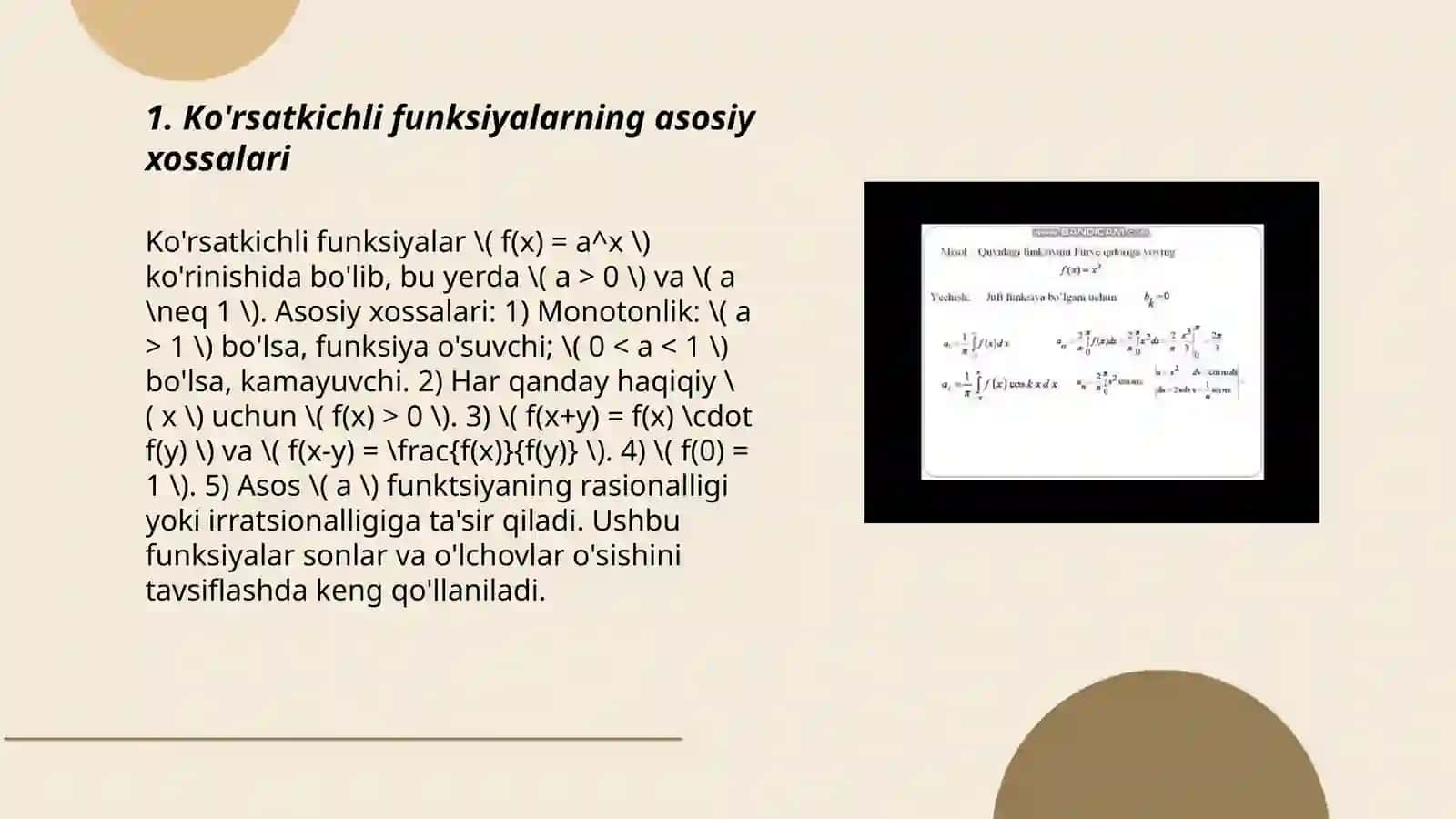 Ko’rsatkichli darajali va gipirbolik funksiyalar xosilalarini xisoblash 3