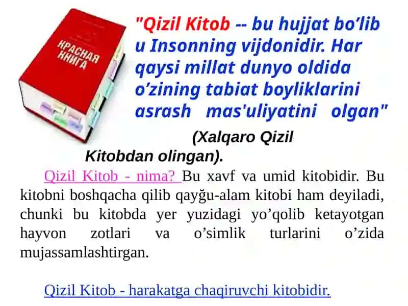 Qizilkitobning ahamiyati 3