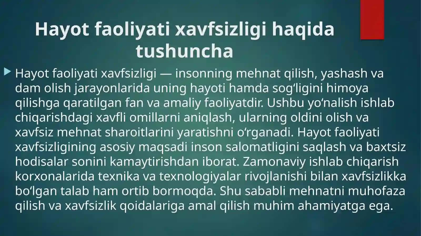 Hayot faoliyati va xavfsizligini ta’minlash asoslari. Ishlab chiqarish muhitida inson omili 3