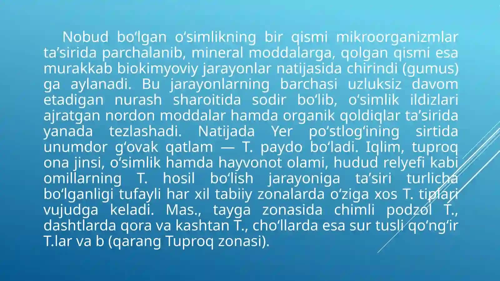 Tuproq xosil qiluvchi omillar 3