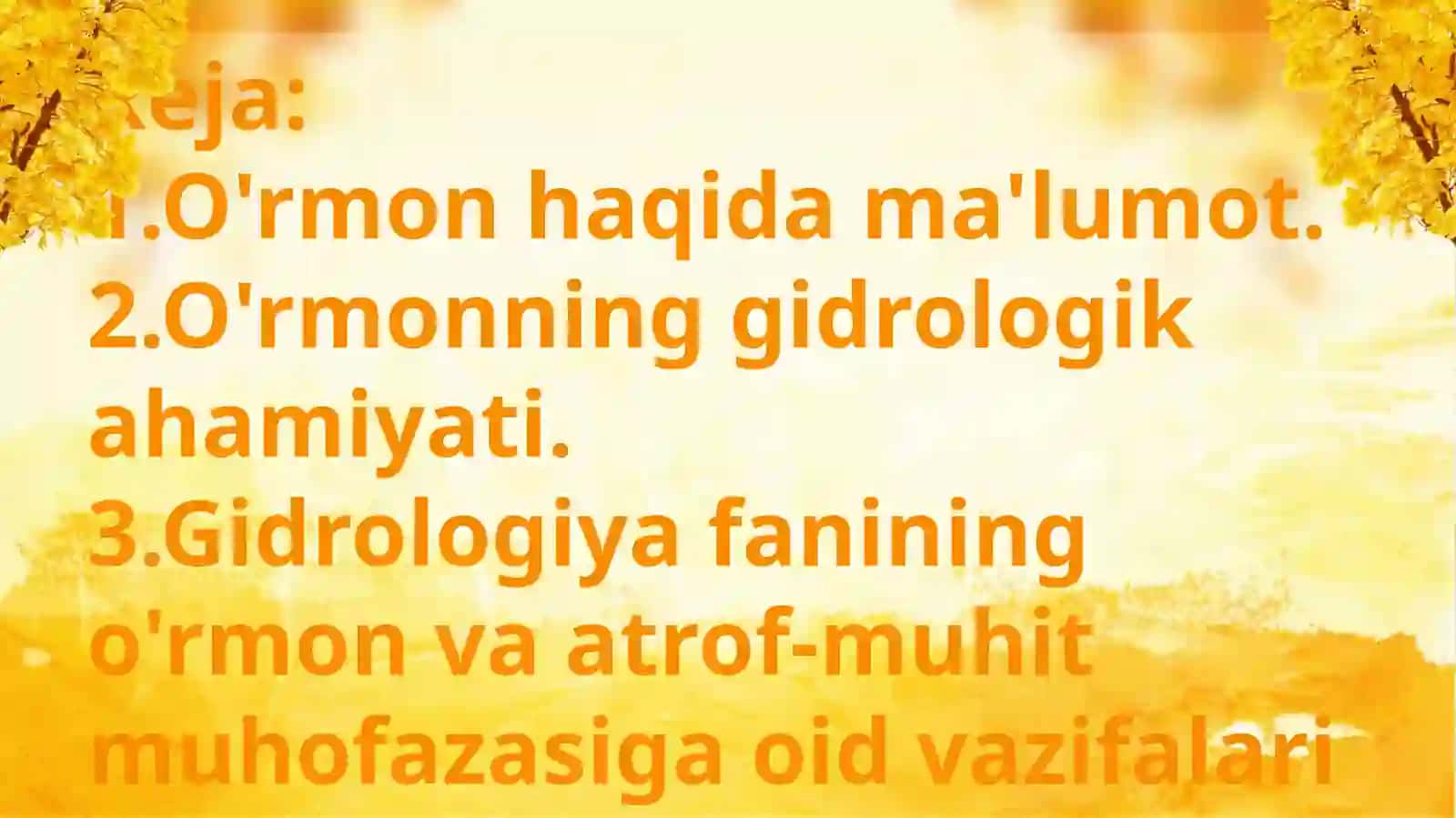 O'rmonning gidrologikahamiyati 3