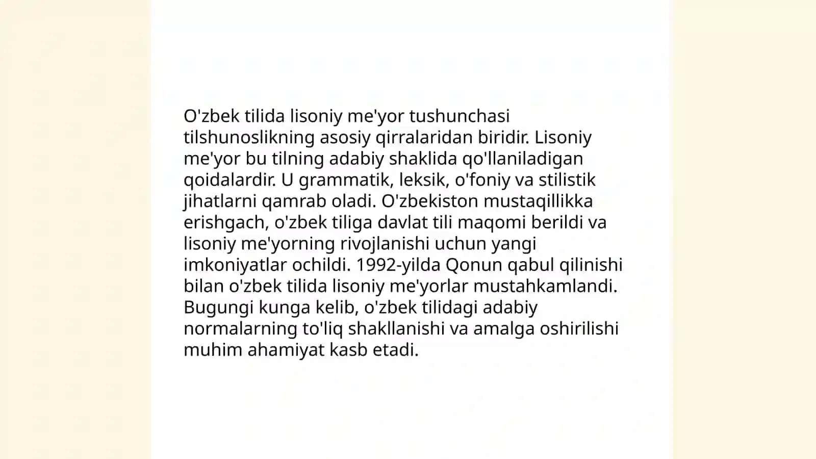 O'zbek tilida lisoniy me'yor tushunchasi 3