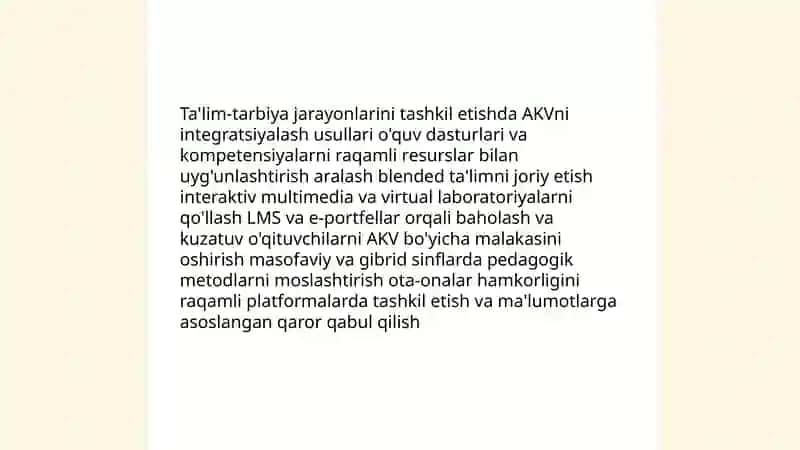 Ta'lim-tarbiya jarayonlarini tashkil etishda AKVni integratsiyalash usullari 3