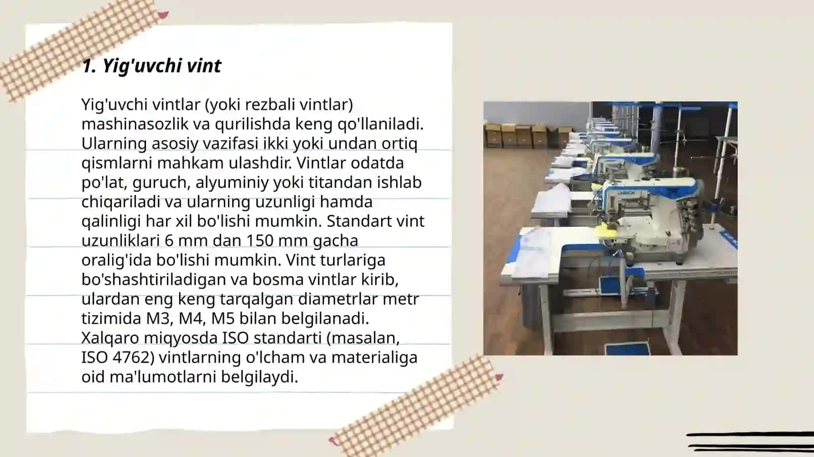 Tikuvchilik mashinasida ishlatiladigan kichik mehanik vositalardan foydalanish 3