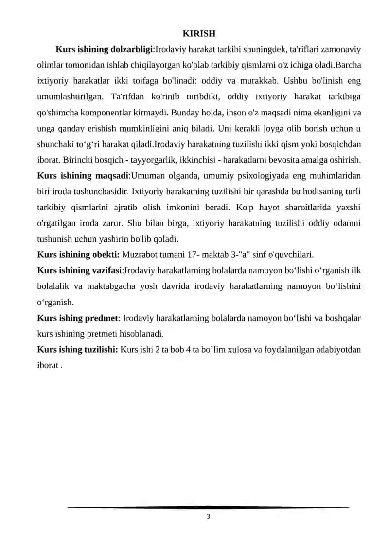 Irodaviy harakatlarning bolalarda namoyon boʻlishi 3