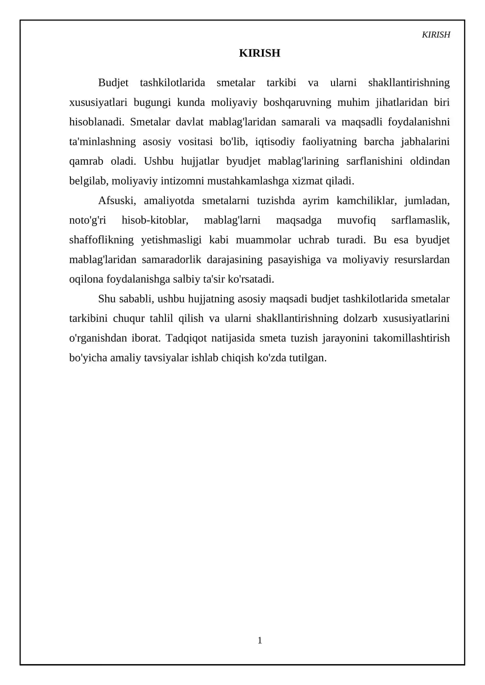 Budjet tashkilotlarida smetalar tarkibi va ularni shakllantirishning xususiyatlari 3