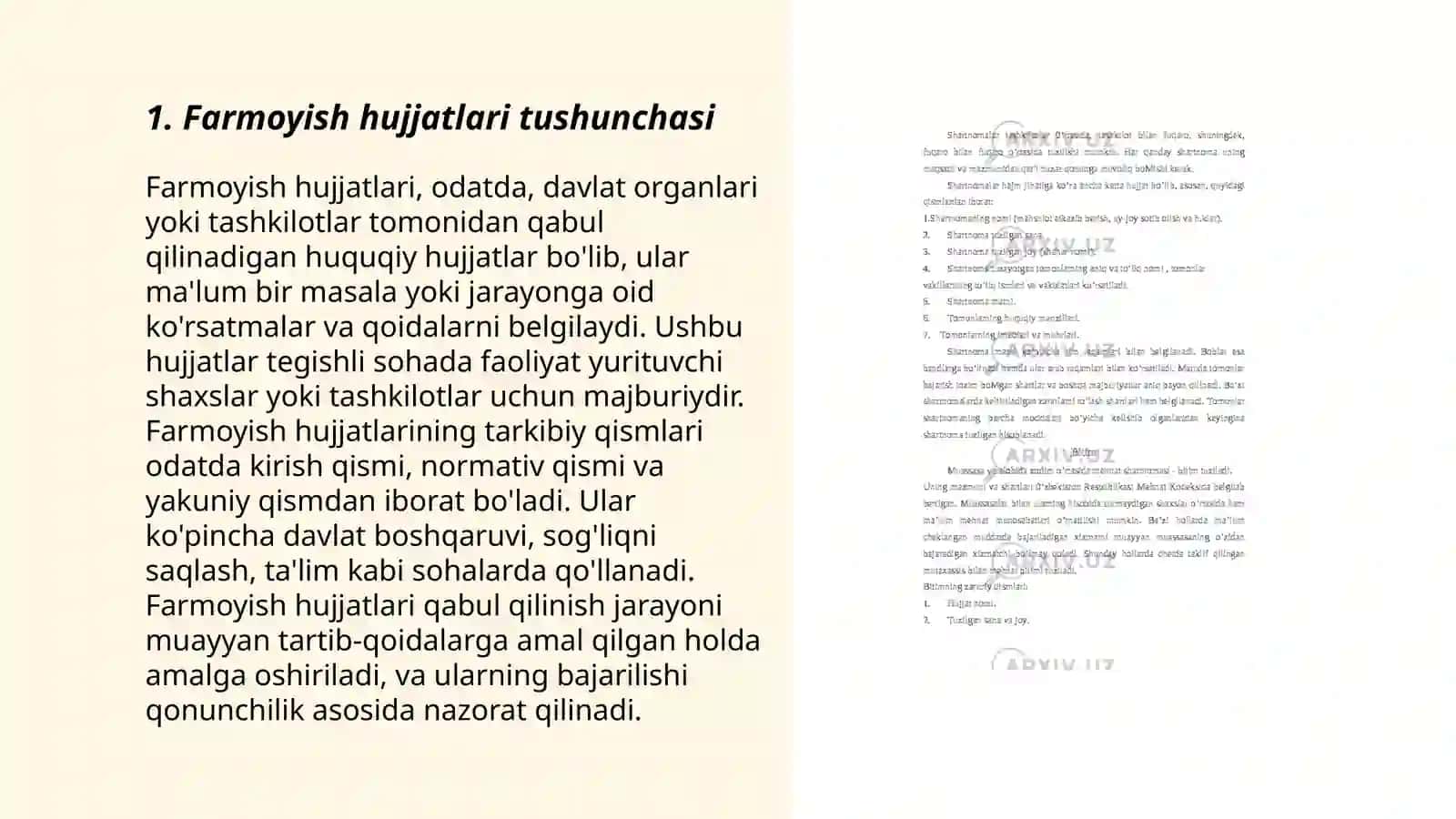 Farmoyish hujjatlari tushunchasi 3