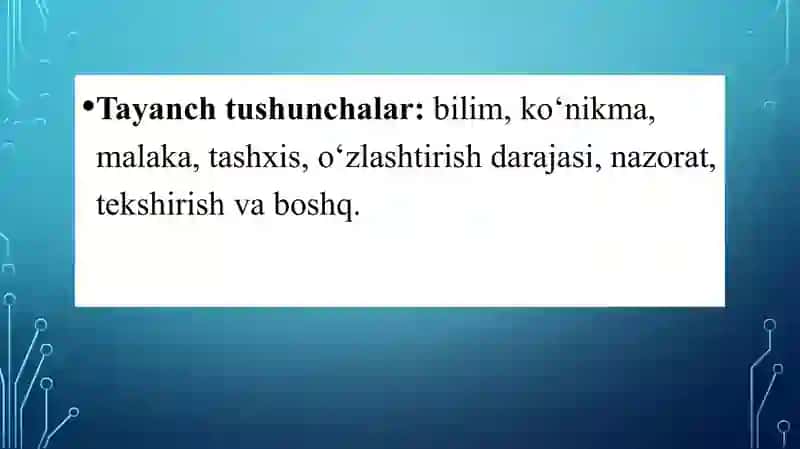 O‘QUVCHILARNING BILIM, KO‘NIKMA VA MALAKALARINI TASHXIS ETISH 3
