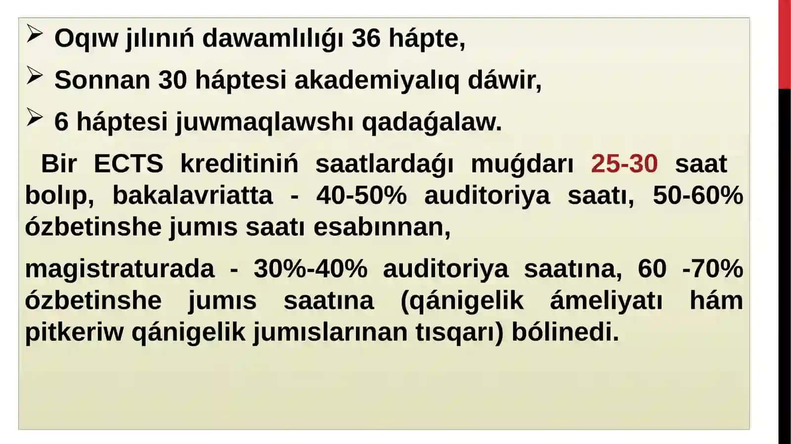 Bilimlendiriwdiń Kredit Sisteması 3