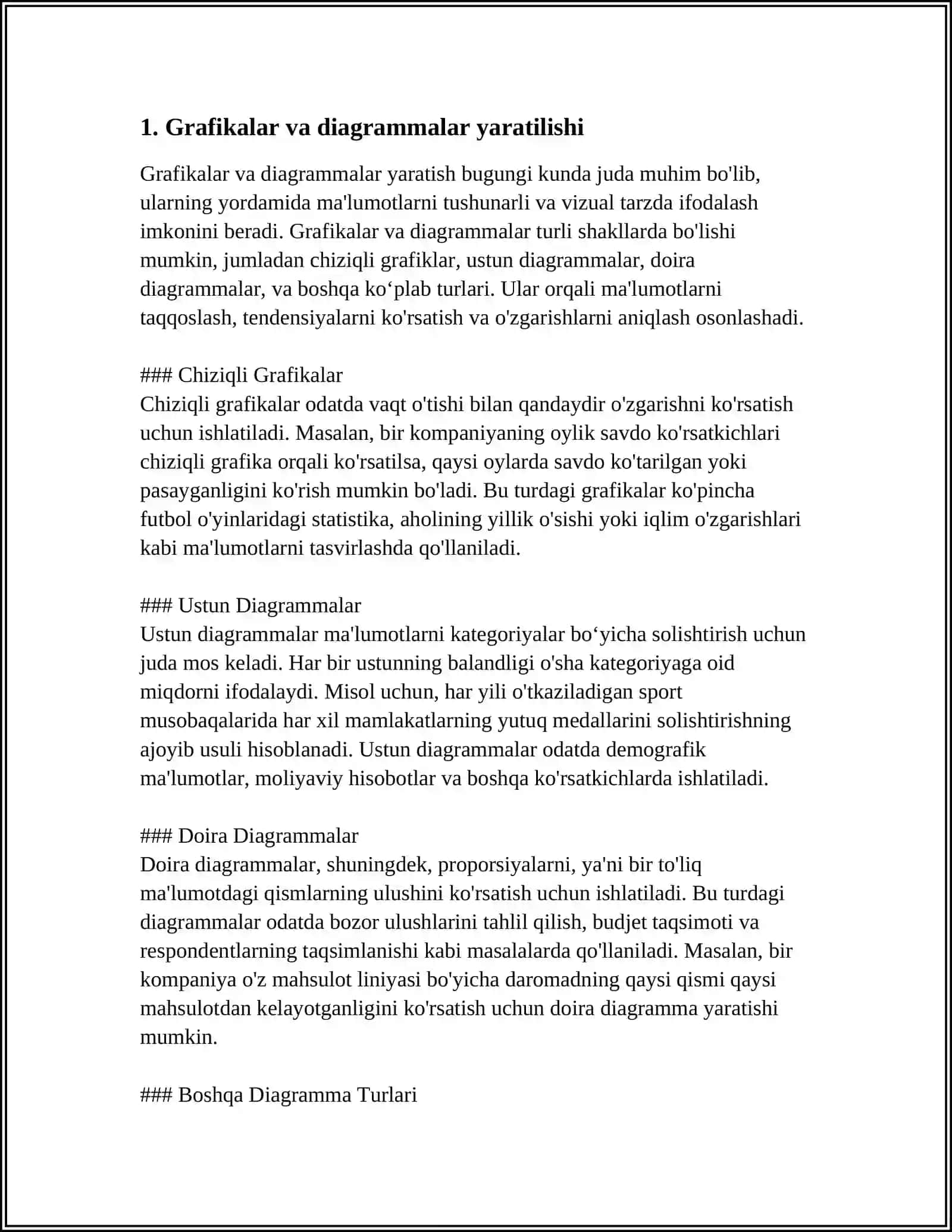 EXCEL DASTURIDA TURLI HISOBOTLAR TAYYORLASH 3