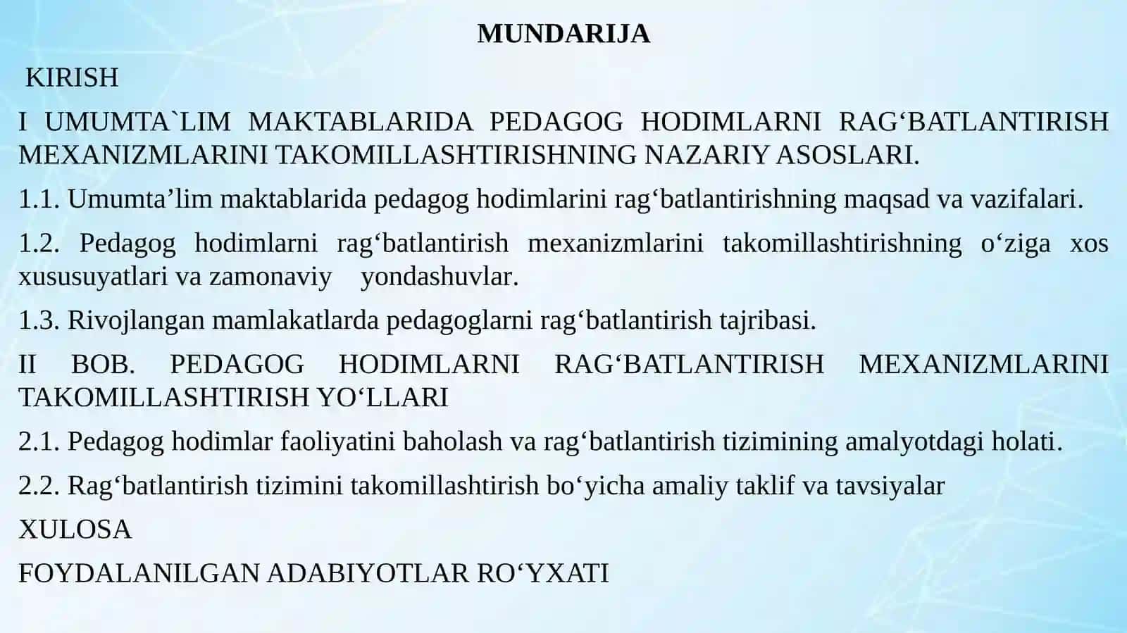 UMUMTA'LIM MAKTABLARIDA PEDAGOG'HODIMLARNI RAG'BATLANTIRISH MEXANIZMLARINI TAKOMILLASHTIRISH 3