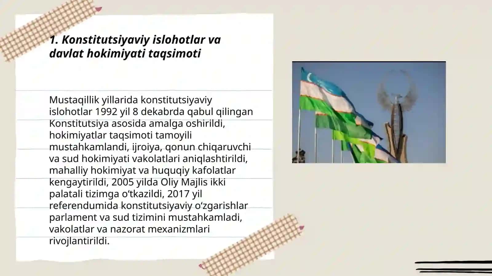 Mustaqillik yillarida davlat boshqaruvi tizimida amalga oshirilgan islohotlar 3