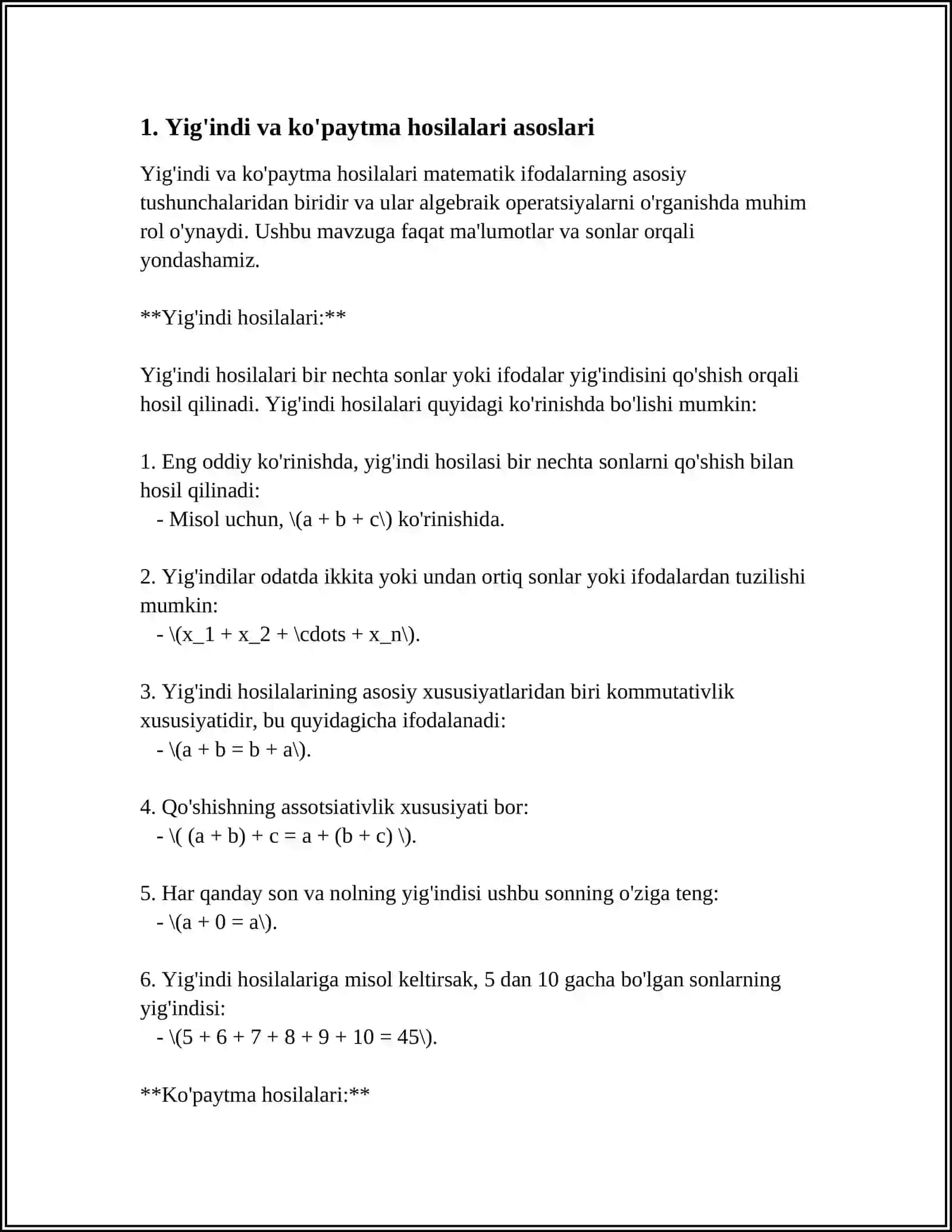 YIG'INDI VA KO'PAYTMANING YUQORI TARTIBLI HOSILALARI 3