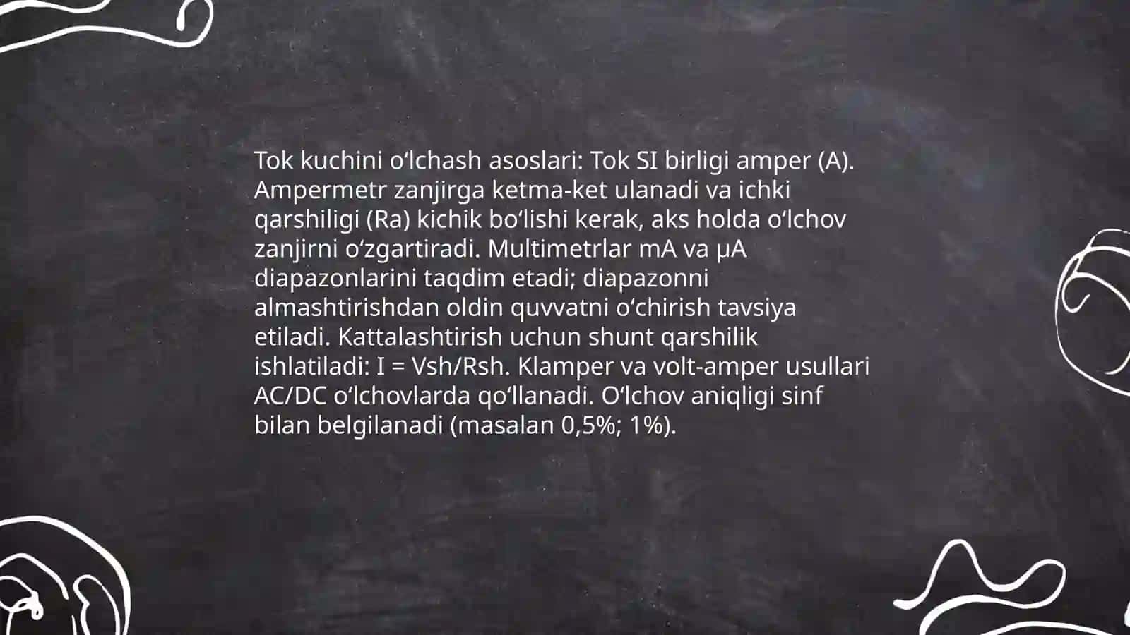 Elektr zanjirida tok kuchi va Kuchlanishni oʻlchash 3