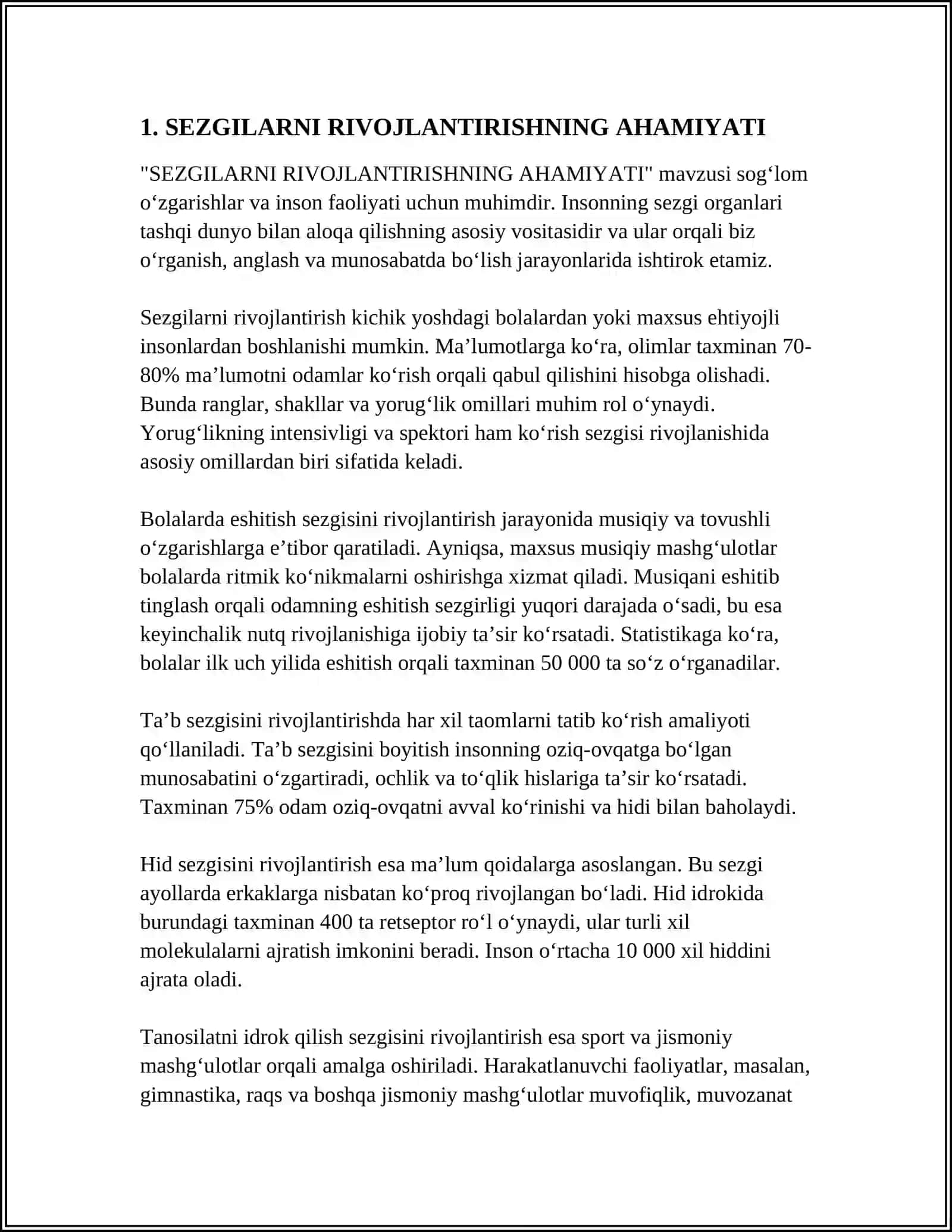 SEZGILARNI RIVOJLANTIRISH KORREKSIYA MASHG'ULOTLARINI O'TKAZISH MAQSADI VA METODIKASI 3