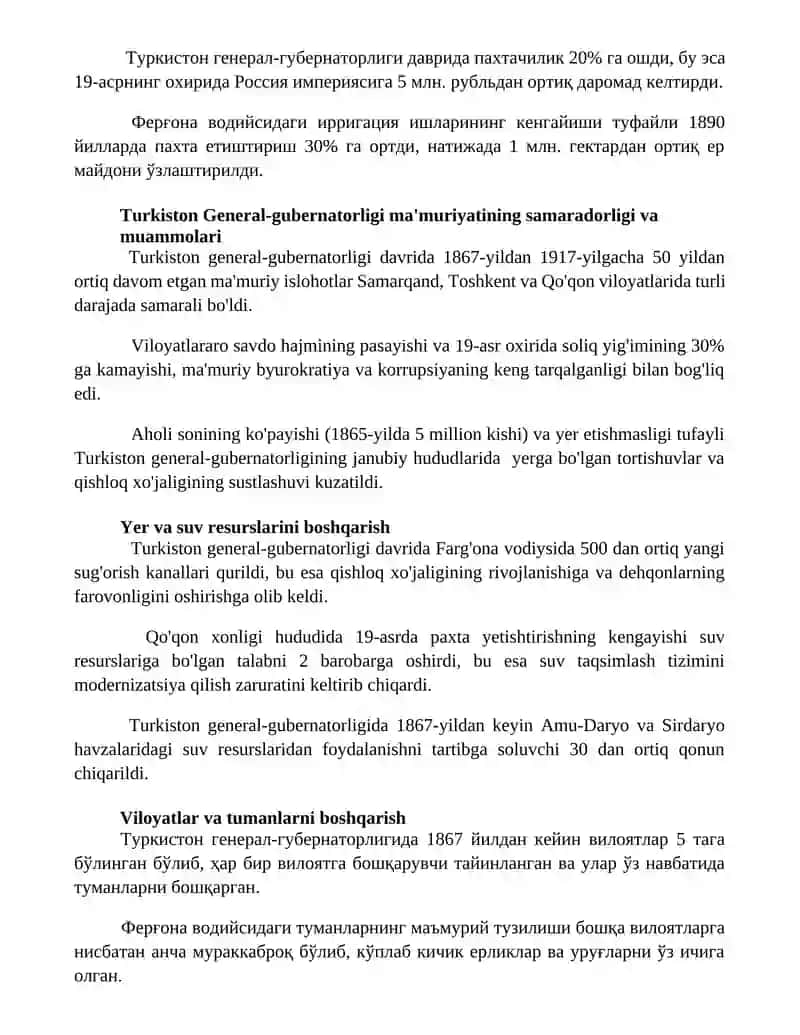 Turkiston general gubernatorligida ma'muriy boshqaruv 3