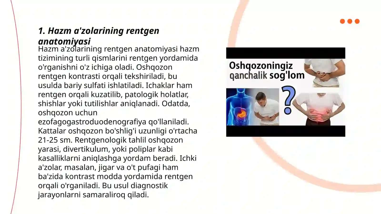 Hazm a'zolarining rentgenoanatomiyasi va rivojlanish nuqsonlari 3