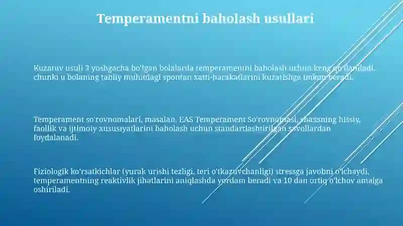 Shaxs temperamentini o'rganish metodlari 3