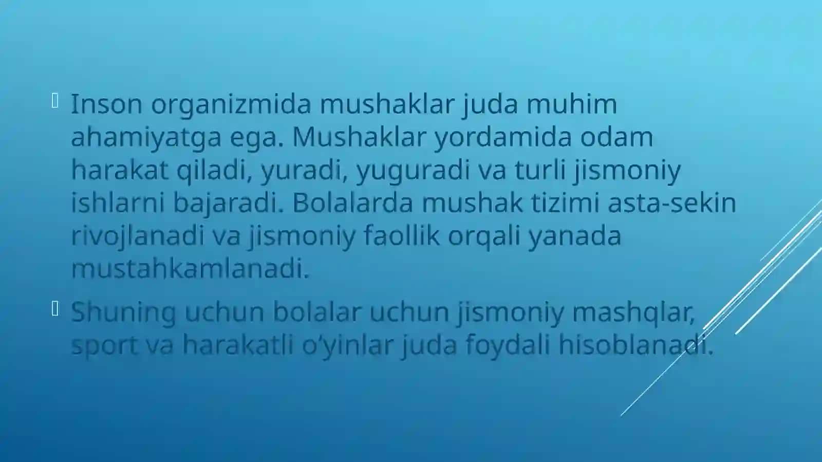 Muskullar faoliyati va bolaning jismoniy imkoniyatlari 3