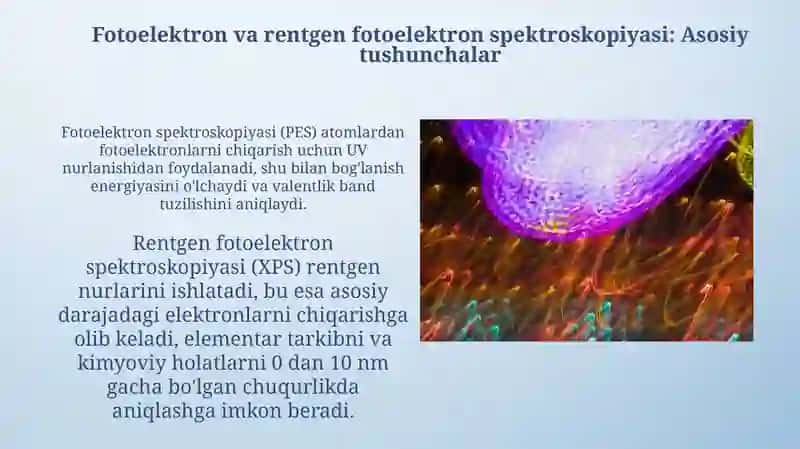 Fotoelektron(FES) va Rentgenoelektron(RES) spektroskopiya 3