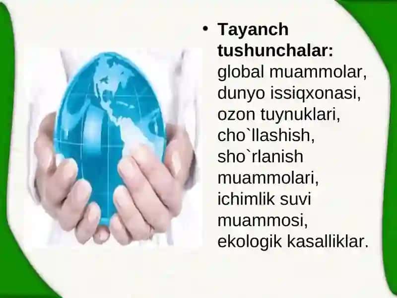 Mintaqaviy ekologik muammolar va ularningyechish yo’llari 3