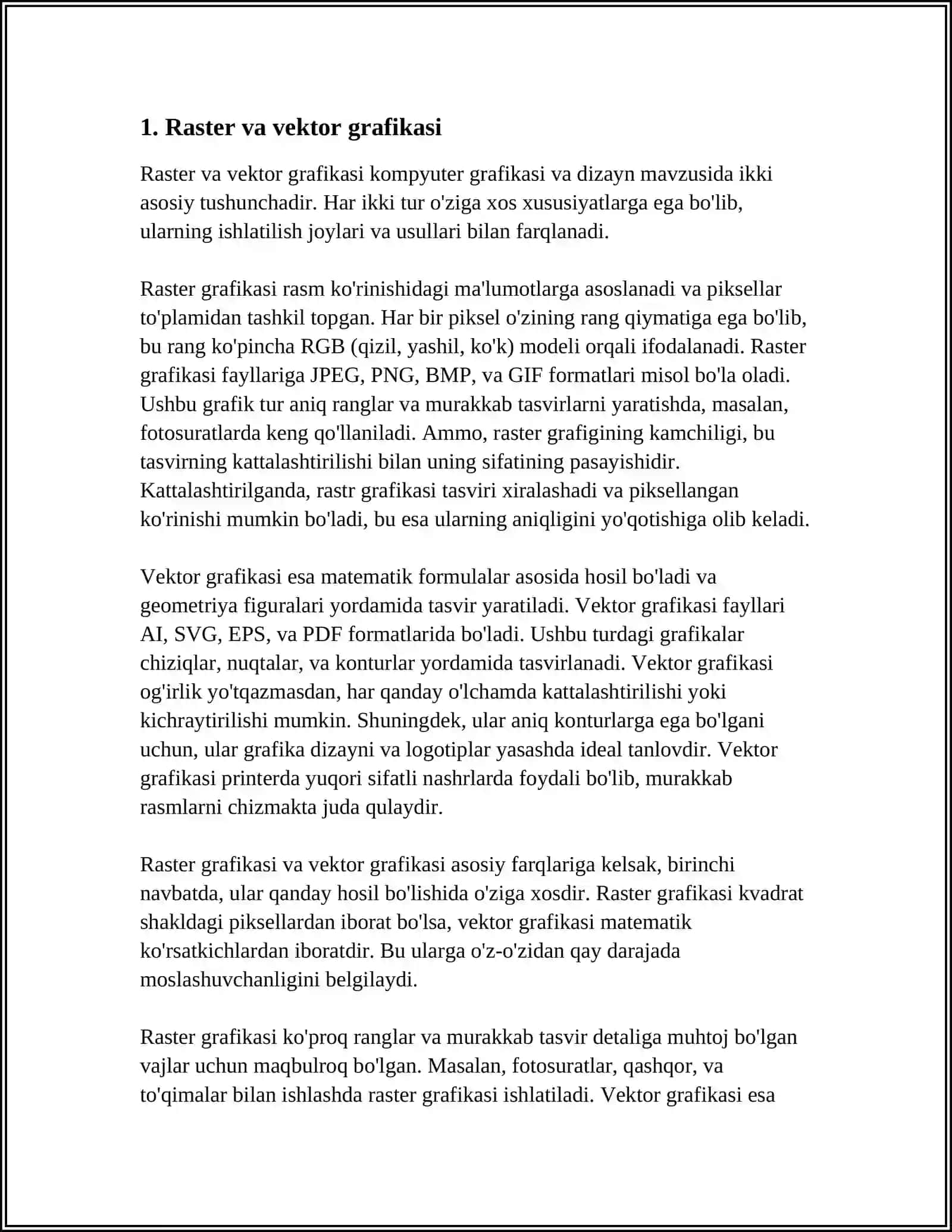 Kompyuter grafikasi va dizayn 3