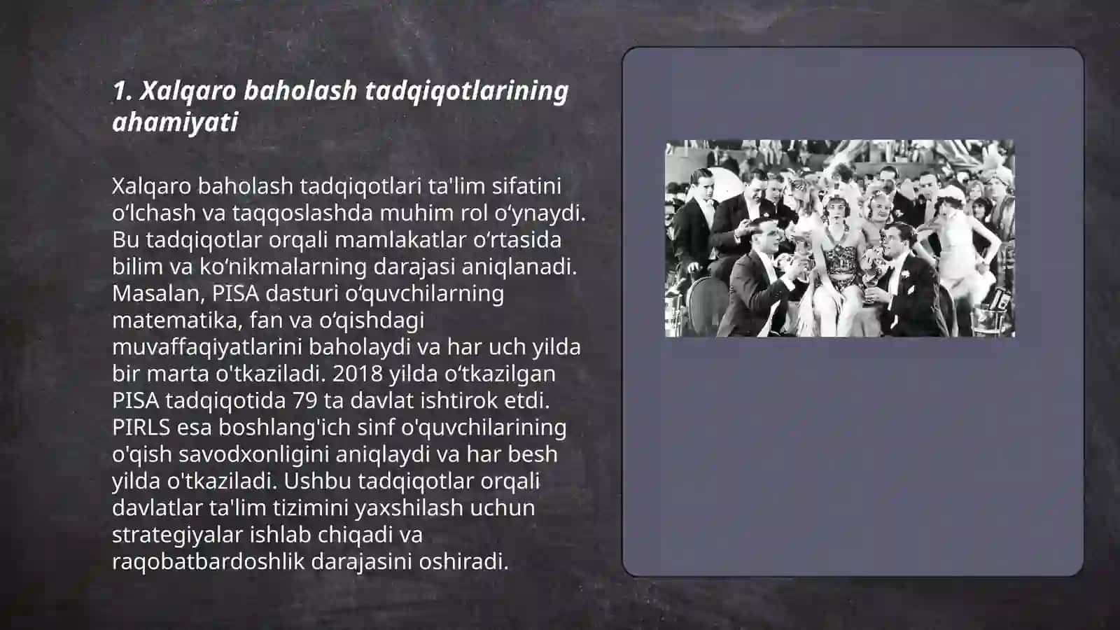 Xalqaro baholash tadqiqotlari PISA,PIRLS,TIMESS,EGMA,EGRA fanining maqsad va fazifalari 3