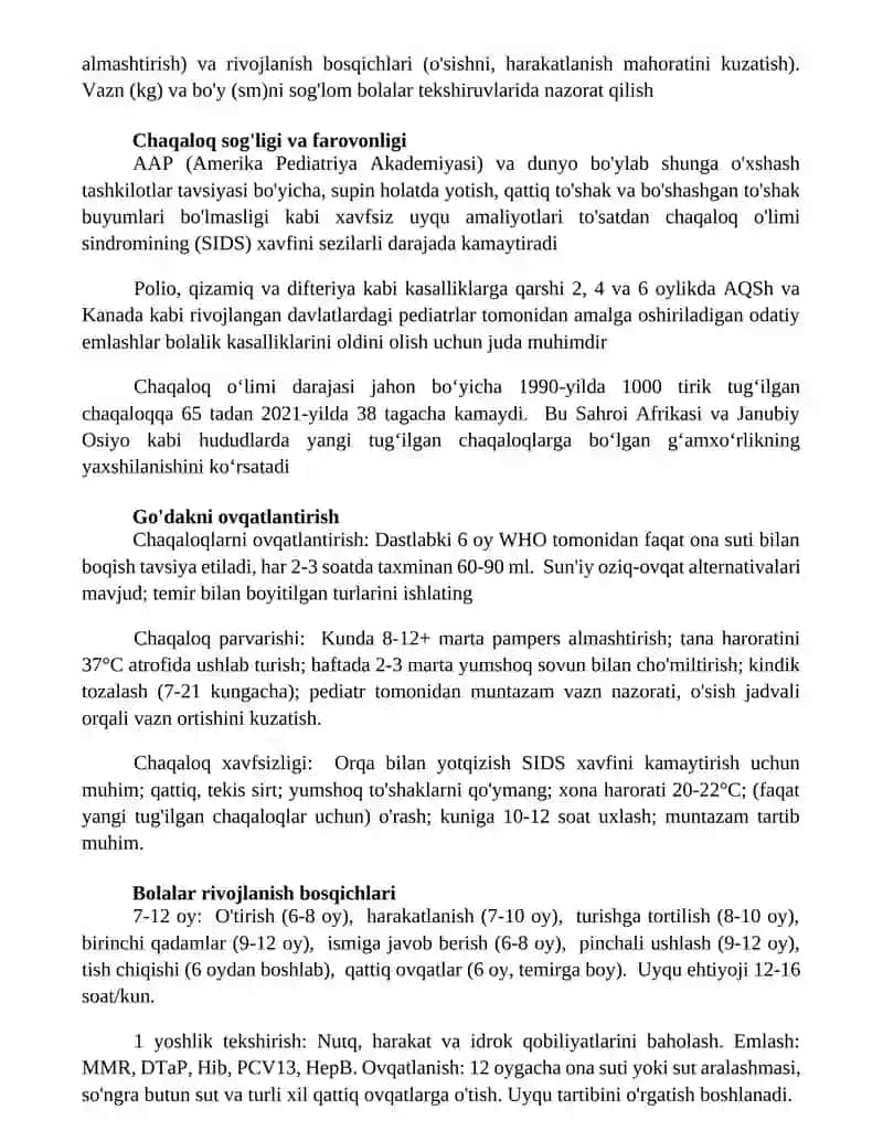 Chaqaloqlarni parvarish qilish jarayoni 3