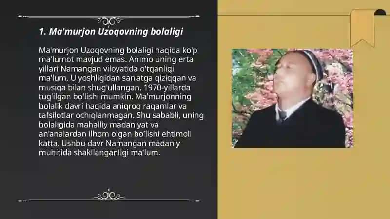 Ma'murjon Uzoqov hayoti va ijodi 3