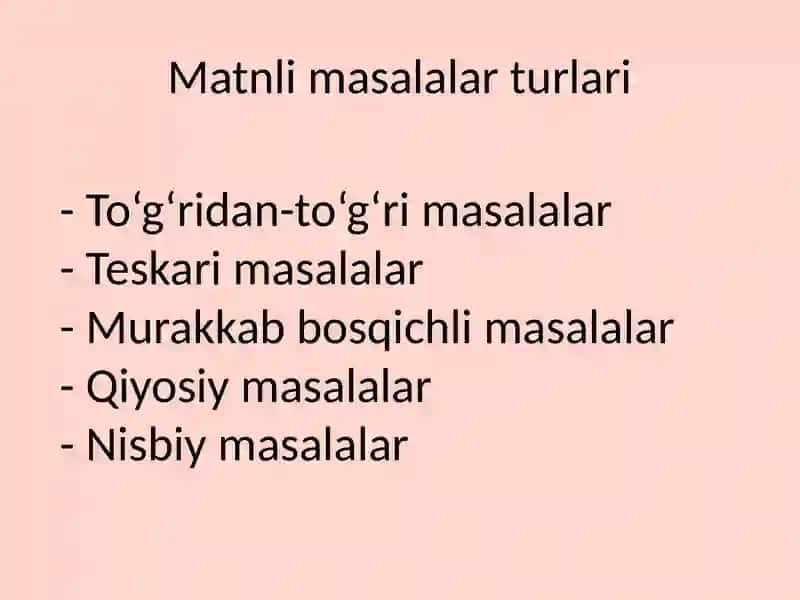 Fan: Matematika va uni o‘qitish metodikasi II 3