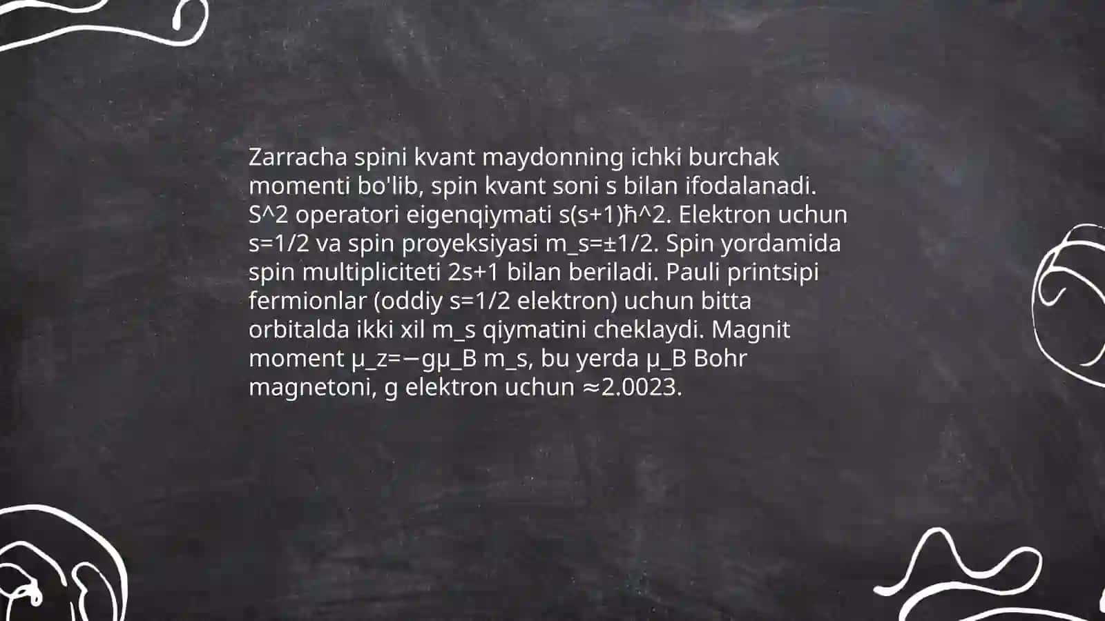 Kvat kimyo. Shtern-Gerlax tajribasi 3