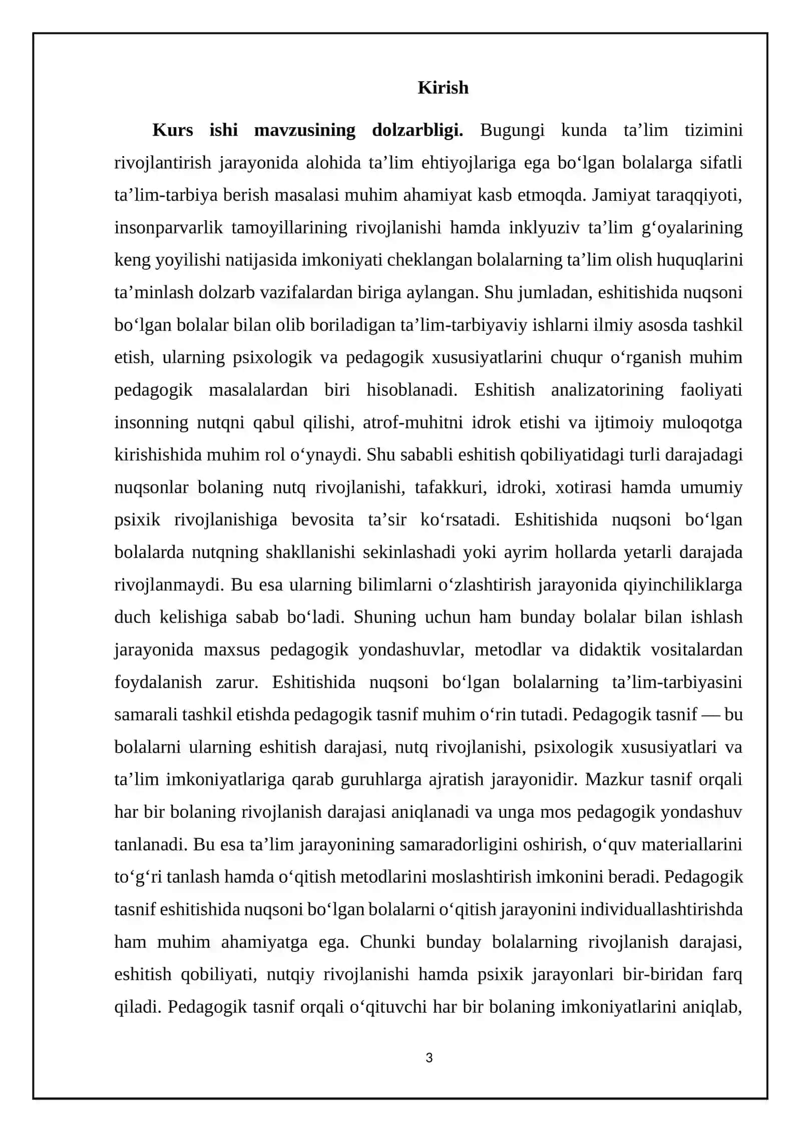Eshitishida nuqsoni bo'lgan bolalarning ta'lim-tarbiyasida pedagogik tasnifning ahamiyati 3