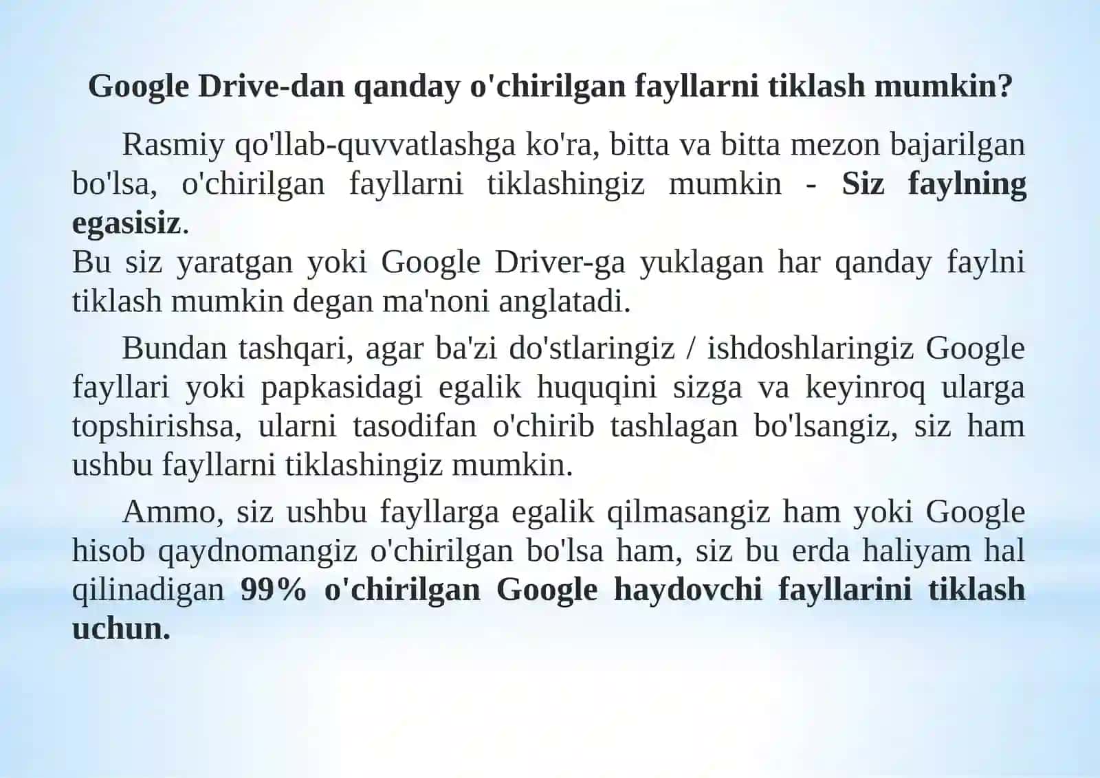 Google Drive -fayllarini saqlash mumkin bo'lgan bulutli hosting yaratish 3