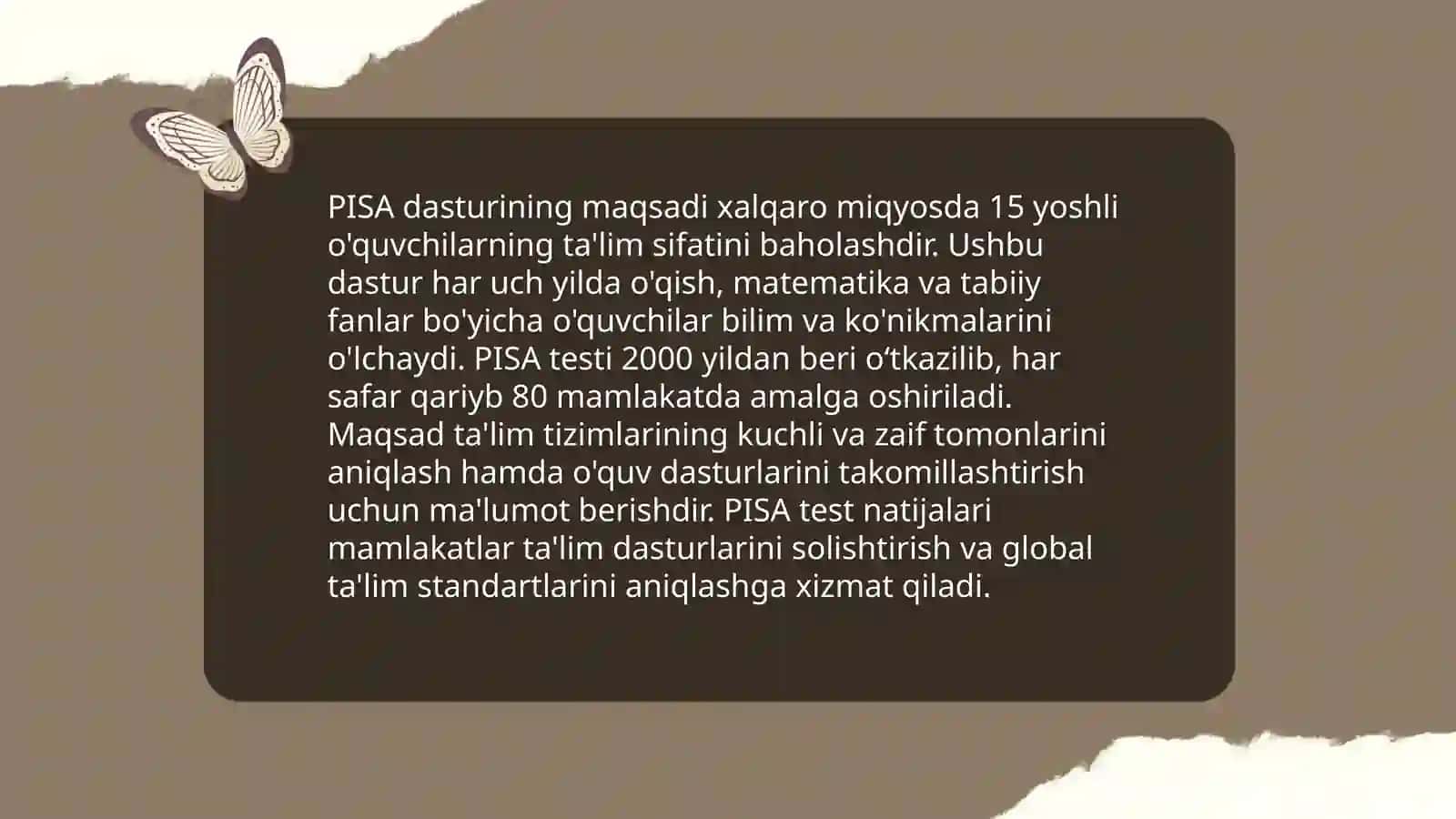 PISA xalqaro baholash dasturi mazmun va mohiyati 3