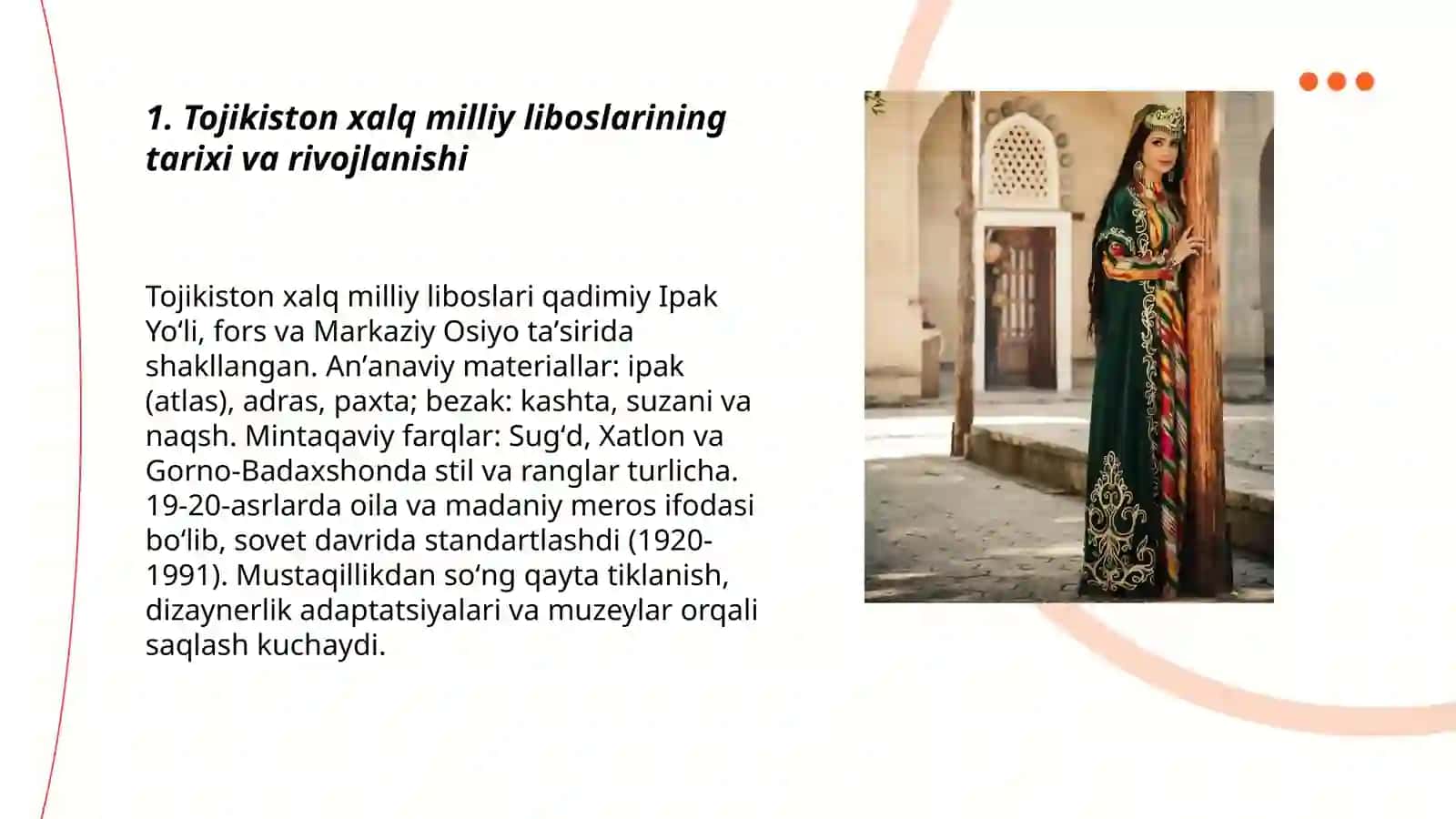 Tojikiston xalq milliy liboslari 3