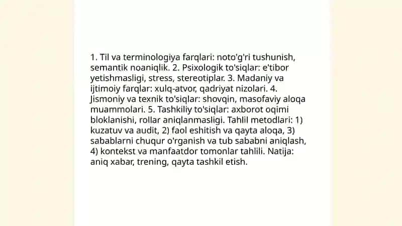 Muloqotda muammolarni tahlil qilish va ularni yechish 3