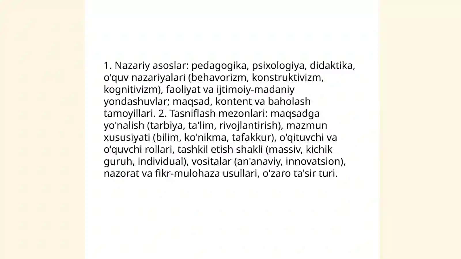 Taʼlim metodlarining tasniflanishi 3