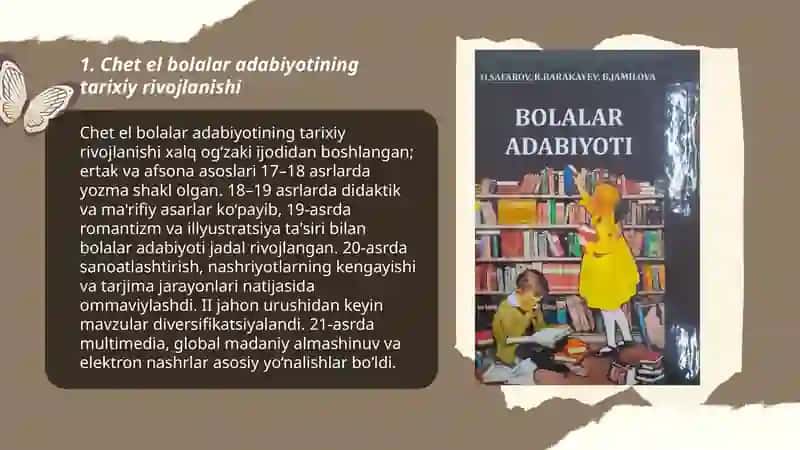 Chet el bolalar adabiyotining umumiy tahlili 3